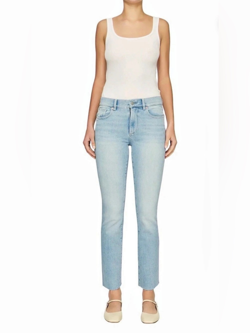 DL1961 Mara Straight Inseam 27" Straight Leg Jeans Light Blue Size 30